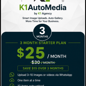 K1 AutoMedia — 3-Month Starter Plan